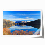 Extra large rolled print featuring a serene Otago, New Zealand landscape in muted green and blue tones.