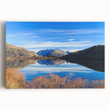 Black and white large art print of Otago, New Zealand scenery on stretched canvas, ideal for kitchen wall art.