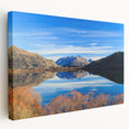 Large art print of Otago, New Zealand scenery on stretched canvas, with vibrant green and blue tones.