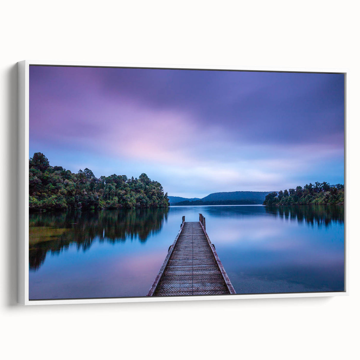 Vintage poster art of New Zealand's West Coast on a framed canvas, featuring colorful art in extra large size.