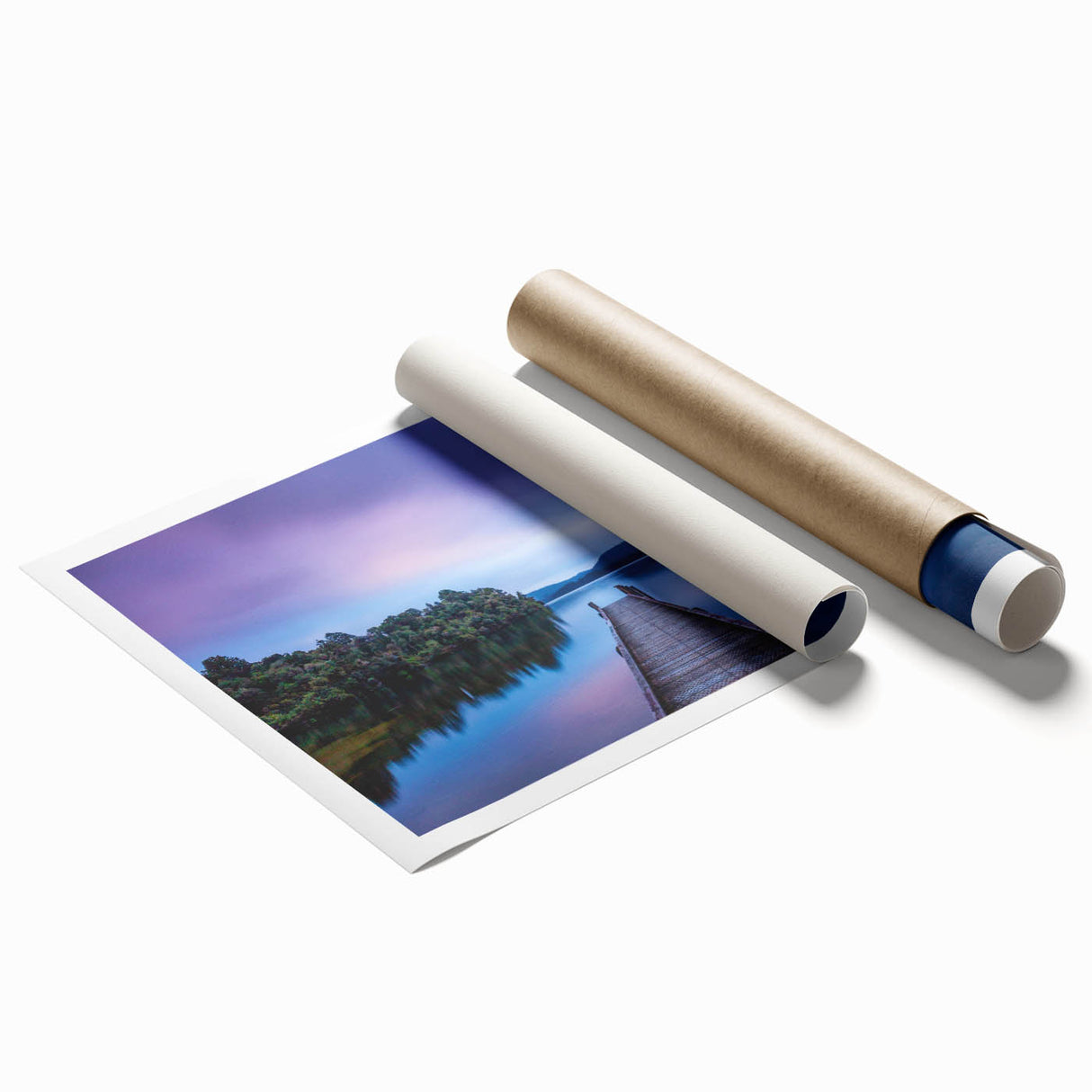Extra large rolled print of New Zealand's West Coast, featuring muted earth tones, ideal for classy bathroom wall art.