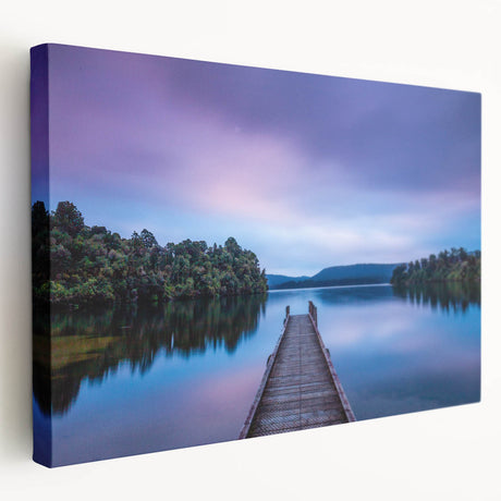 Large art print of New Zealand's west coast on stretched canvas, featuring muted earth tones, ideal for kitchen wall art.