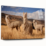 Acrylic print of a large abstract depiction of a Bolivian landscape in earthy tones.