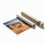 Extra large rolled print of a South American Bolivian landscape, featuring muted earth tones.