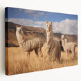 Panoramic view of Bolivian landscape on stretched canvas, featuring earthy tones, ideal for kitchen wall art.