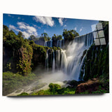 Large abstract depiction of a Brazilian landscape in muted earth tones on acrylic glass.