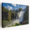 Large canvas print of a Brazilian landscape in vibrant green and blue tones, ideal for kitchen wall art.