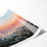 Extra large wall art featuring line art flowers in monochrome, ideal for large living room decor, printed on rolled canvas.