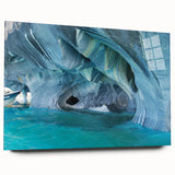 Large abstract wall art of a Chilean landscape in muted earth tones on acrylic glass, ideal for bedroom or dining room decor.