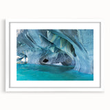 Abstract art print of a Chilean landscape in muted earth tones on a framed white canvas, suitable for dining room decor.