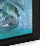 Extra large framed canvas featuring a textured depiction of a Chilean landscape in vibrant colors.