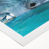 Art deco poster of a Chilean landscape in muted earth tones on rolled canvas, suitable for dining room wall art.