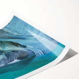 Extra large rolled print featuring line art flowers with muted earth tones, ideal for large living room wall art.