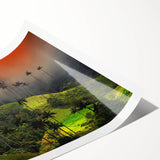 Extra large wall art featuring line art flowers in soft color tones on a rolled canvas, suitable for large living room decor.