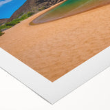 Art deco poster featuring a vibrant scene of the Galapagos Islands on rolled canvas, suitable for dining room wall art.