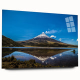 Large abstract wall art of an Ecuadorian landscape on acrylic glass, with muted earth tones.