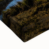 Monochrome landscape painting of Ecuadorian scenery on large stretched canvas, suitable for bedroom wall decor.