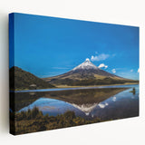 Panoramic view of the Ecuadorian landscape on stretched canvas, featuring lush green tones, ideal for kitchen wall art.