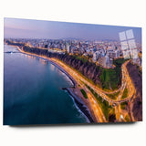 Large abstract depiction of a Peruvian landscape on acrylic glass, in earthy tones, ideal for bedroom or dining room art.