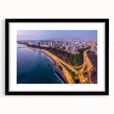 Extra large abstract art print of a colorful, textured South American scenery on a black framed canvas.