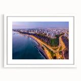 Abstract art print of a Peruvian landscape in muted earth tones on a framed white canvas, suitable for dining room decor.