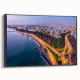 Black and white framed canvas of a Peruvian landscape, ideal for bedroom wall decor.