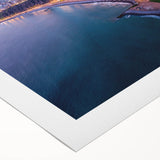 Art deco poster of a scenic South American Peruvian landscape on rolled canvas, suited for dining room decor.