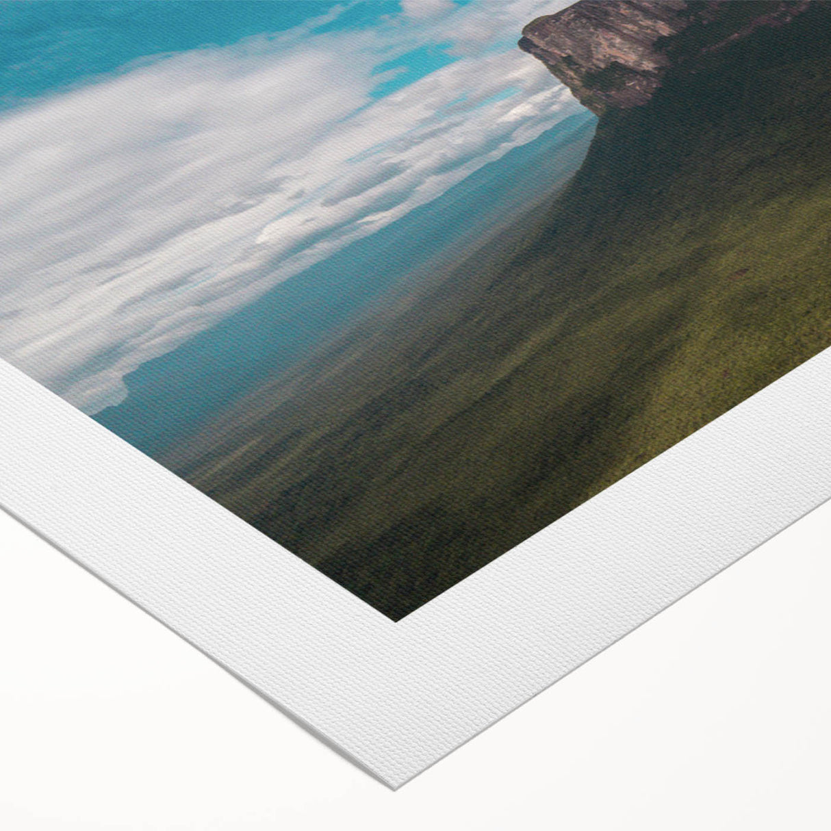 Art deco poster of a South American landscape in pastel colors on rolled canvas, suitable for dining room decor.