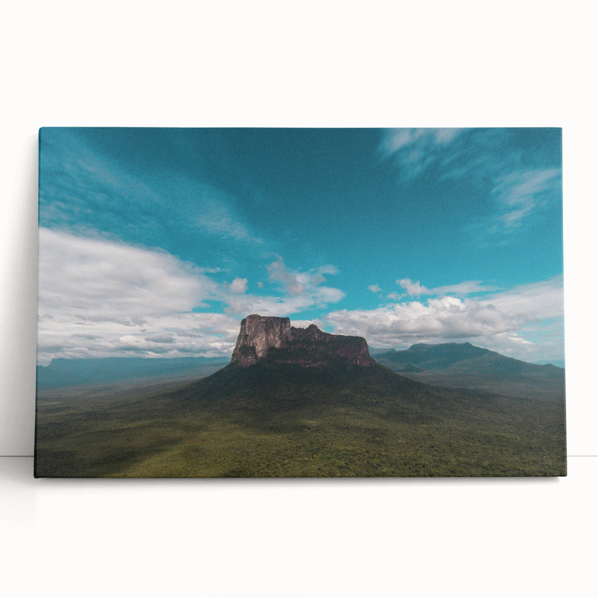 Black and white photograph of a Venezuelan landscape on stretched canvas, ideal for kitchen wall art or bedroom.