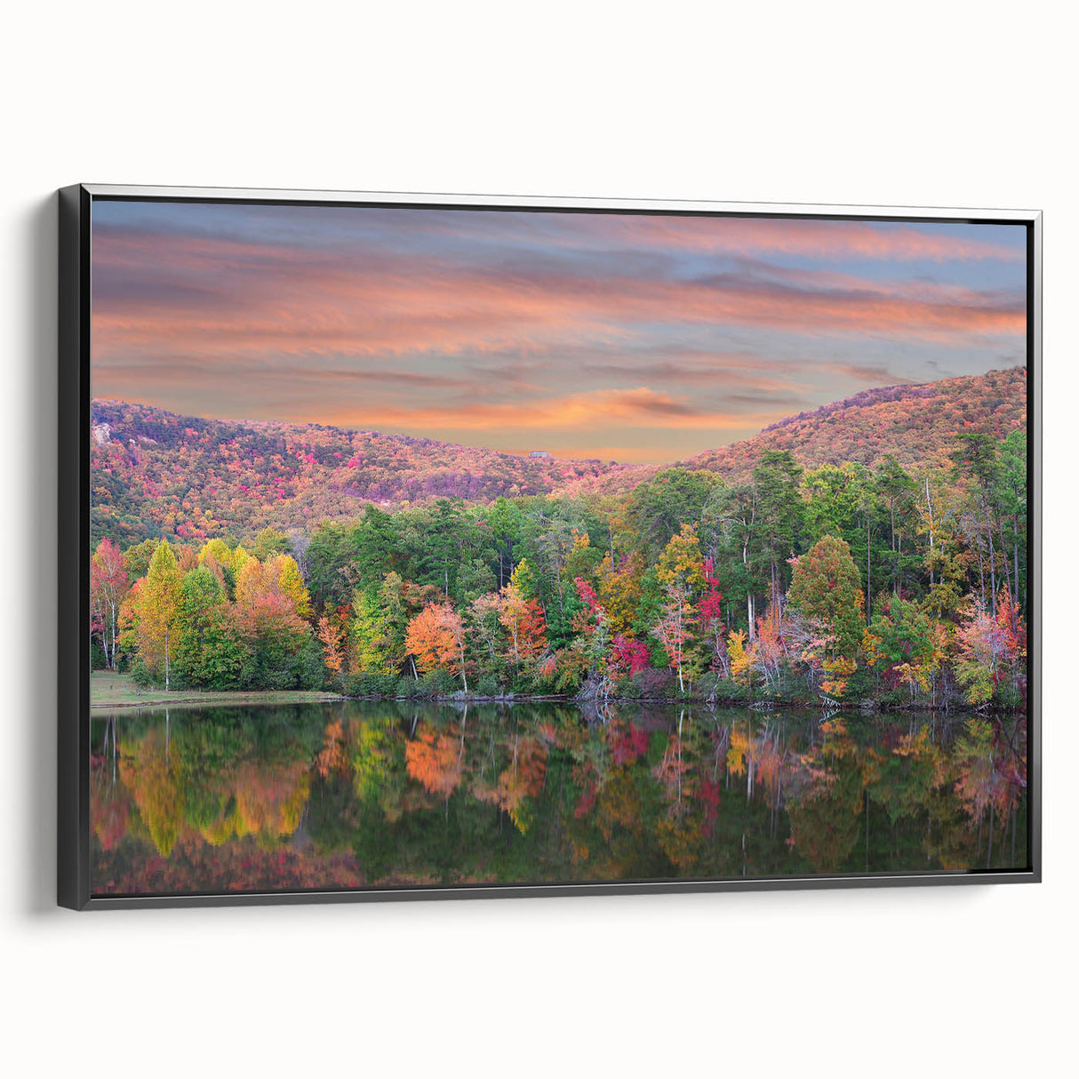 Black and white framed canvas depicting a vintage Alabama landscape, ideal for bedroom decor.