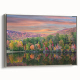 Framed canvas of a vintage-style Alabama landscape painting with vibrant colors on a black background.