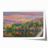 Rolled print of Alabama scenery with vibrant green and floral elements, ideal for art wall dining room.