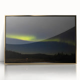 Mid-century modernist art depicting Denali National Park in Alaska, featuring muted earth tones on a framed acrylic print.