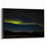 Black and white framed canvas of Denali, Alaska landscape, ideal for bedroom decor.