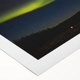 Art Deco poster of Denali, Alaska with cool blue and white tones on rolled canvas, suitable for dining room wall art.