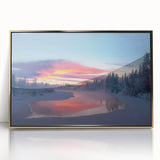 Large art print of an Alaskan landscape, featuring muted earth tones on framed acrylic, ideal for modern art wall decor.