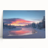 Black and white photograph of Alaska scenery on large stretched canvas, suitable as kitchen wall art or bedroom decor.