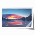 Extra large rolled print of Alaskan scenery with floral elements, in muted earth tones, ideal for dining room wall art.