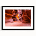 Extra large framed abstract print of a colorful Arizona Antelope Canyon scene, textured art ideal for living room decor.
