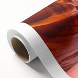 Art Deco poster of Antelope Canyon in muted orange and brown tones on rolled canvas, ideal for nursery wall art.