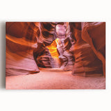 Black and white photograph of Antelope Canyon on stretched canvas, suitable for kitchen wall art.
