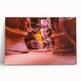Black and white photograph of Antelope Canyon on stretched canvas, suitable as large kitchen wall art or bedroom decor.