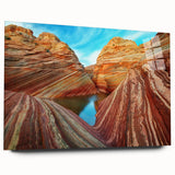 Acrylic print of Coyote Buttes in Arizona, showcasing natural rock formations in earthy tones.