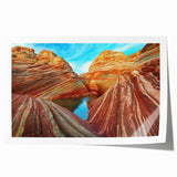 Rolled print of Coyote Buttes in Arizona, featuring earthy red and orange tones, suitable as art wall dining room decor.
