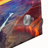 Acrylic print of the Grand Canyon in muted earth tones, ideal for dining room art in a mid-century modernist style.