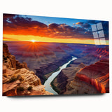 Acrylic print of the Grand Canyon in natural hues, suited for bedroom or dining room decor.