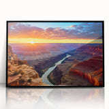 Large abstract wall art of the Grand Canyon in muted earth tones on a framed acrylic, suitable for modern art wall decor.