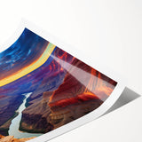 Extra large rolled print of the Grand Canyon in natural hues, ideal for large living room wall art.