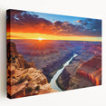 Grand Canyon landscape on a large stretched canvas, featuring earthy red and orange tones, suitable for kitchen wall art.