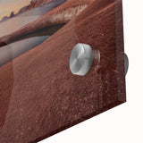 Large abstract depiction of Lake Powell in muted earth tones on acrylic glass.